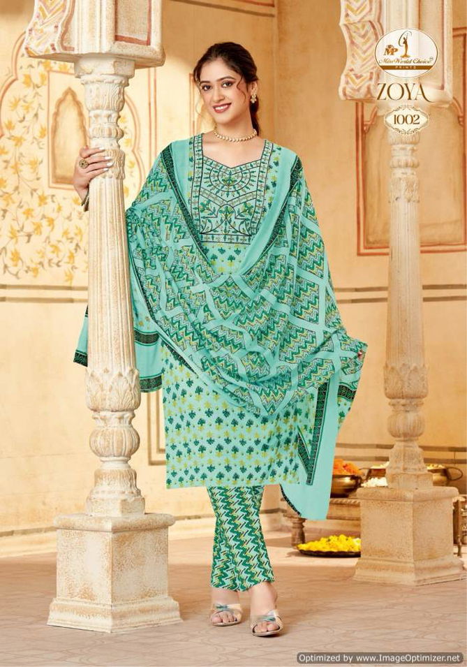 Zoya Vol 1 By Miss World Slub Printed Dress Material Wholesale Shop In Surat